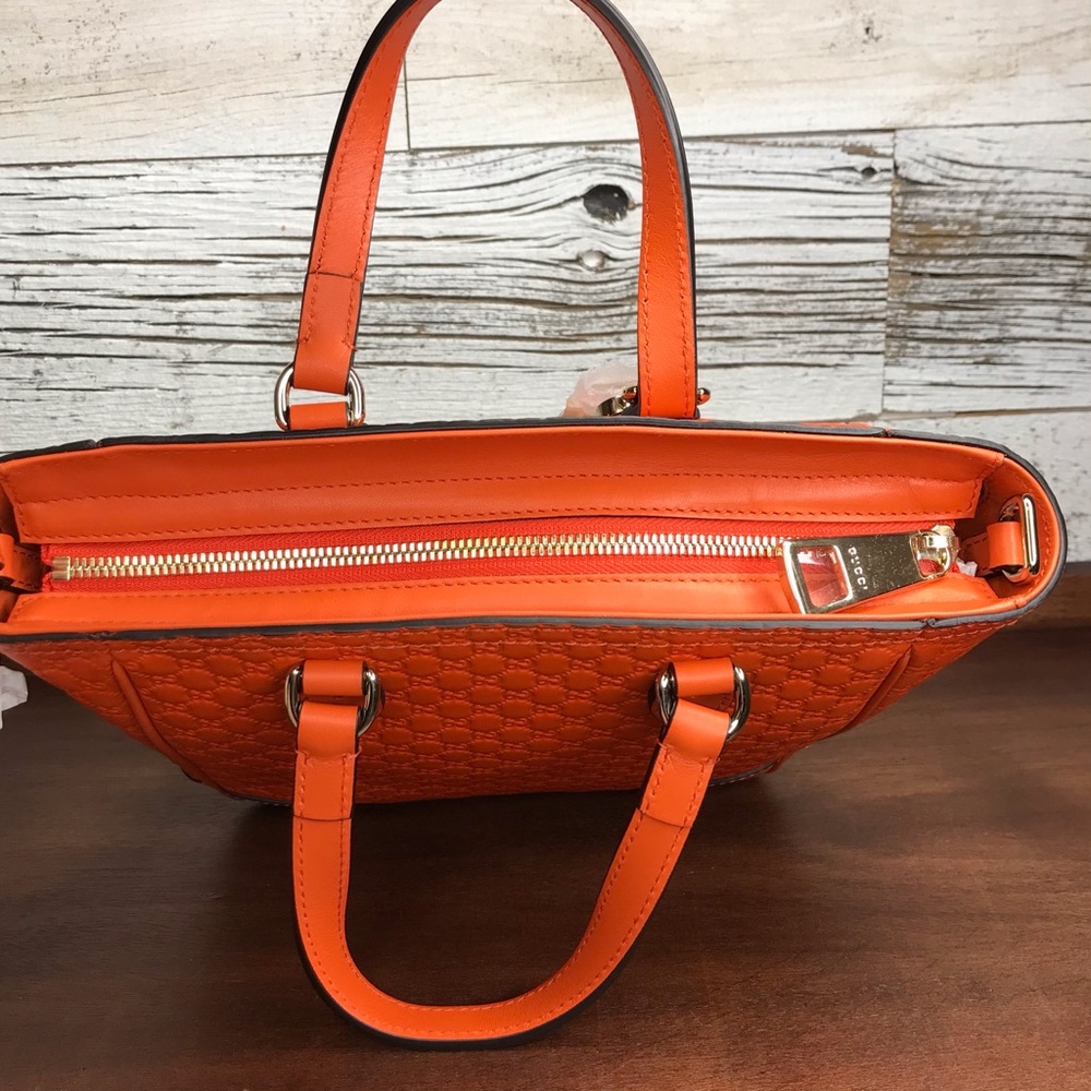 Gucci Orange Guccissima GG Logo Bree Crossbody Bag - Picture 6 of 15